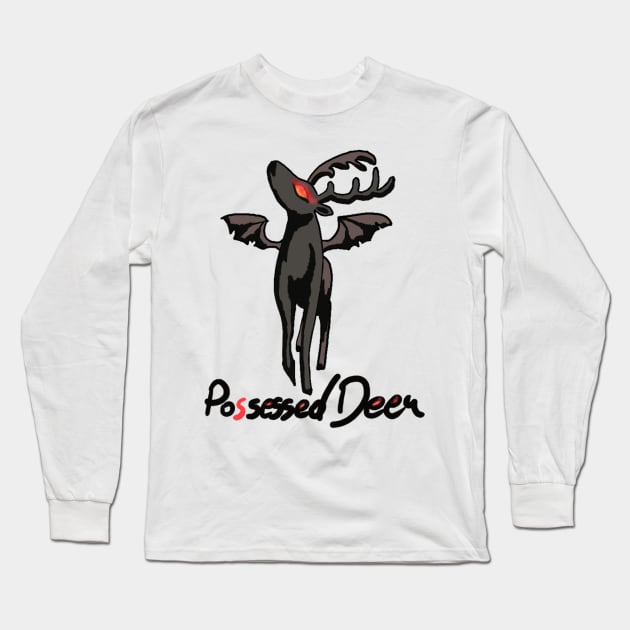 Possessed Deer Long Sleeve T-Shirt by chequer